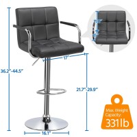 Yaheetech Bar Stools Adjustable Pu Leather Swivel Barstools Modern Counter Stools With Back And Footrest Counter Height Barst