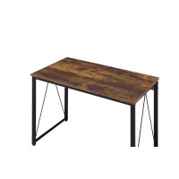 Acme Zaidin Wooden Rectangle Top Writing Desk In Weathered Oak And Black