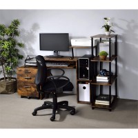 Acme Lyphre Wooden Top Computer Desk In Weathered Oak And Black