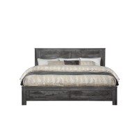 Acme Vidalia Queen Bed With Storage In Rustic Gray Oak