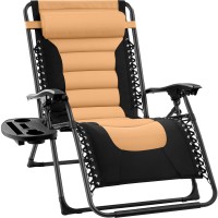 Best Choice Products Oversized Padded Zero Gravity Chair Folding Outdoor Patio Recliner Xl Anti Gravity Lounger For Backyard W