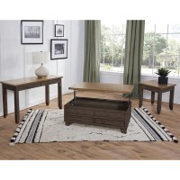 Bear Creek Lift-Top Cocktail Table with Casters, Brown