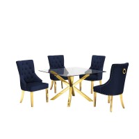 Contemporary Glass 5pc Dining Set