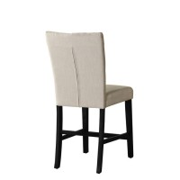 Classic 24 Counter Height Side Chair Tufted in Linen Fabric Set of 2 Beige