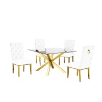 Contemporary Glass 5pc Dining Set