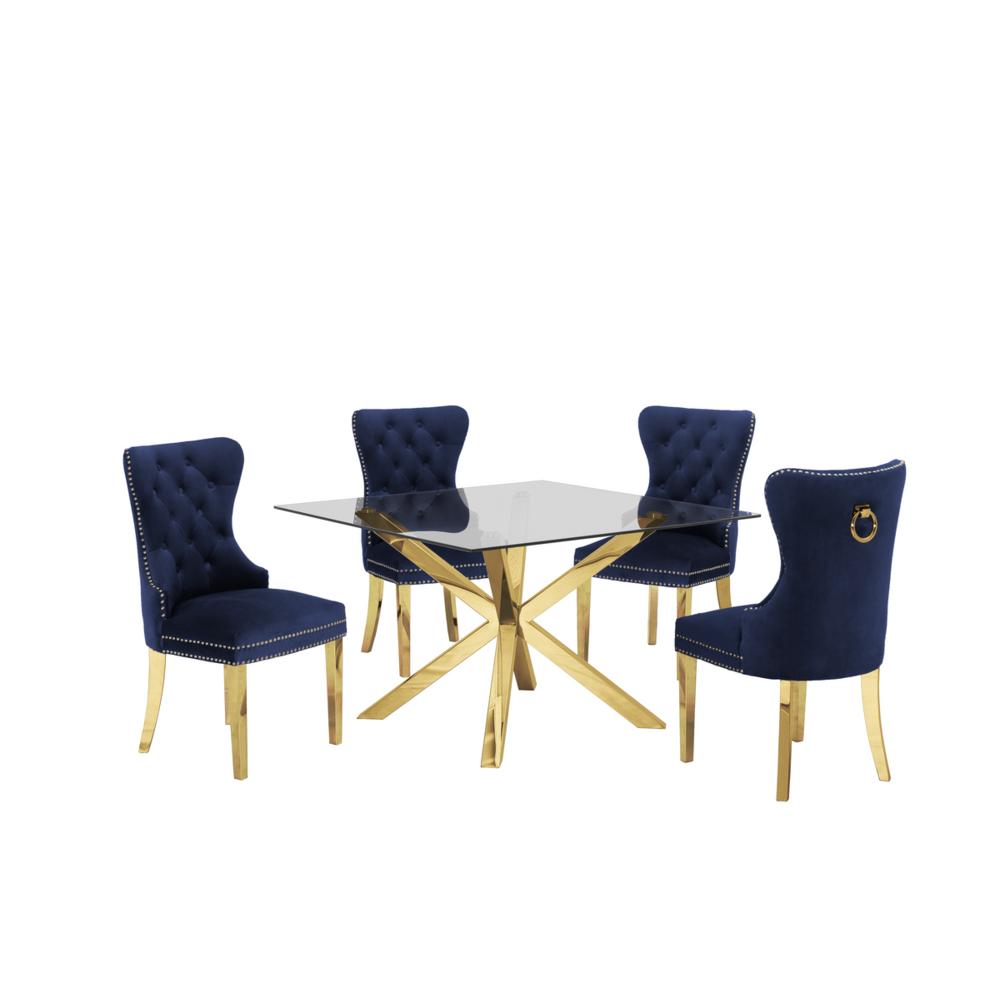 Contemporary Glass 5pc Dining Set