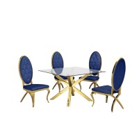 Contemporary Glass 5pc Dining Set