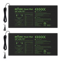 Bnlink Durable Seedling Heat Mat Warm Hydroponic Heating Pad Waterproof 10 X 2075 2 Pack For Seed Starting Greenhouse And Ger