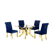 Contemporary Glass 5pc Dining Set