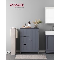 Vasagle Bathroom Floor Storage Cabinet Bathroom Storage Unit With 3 Drawers 1 Adjustable Shelf Bathroom Cabinet Freestanding