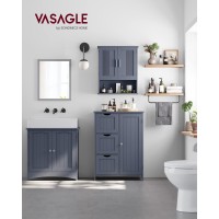 Vasagle Bathroom Floor Storage Cabinet Bathroom Storage Unit With 3 Drawers 1 Adjustable Shelf Bathroom Cabinet Freestanding