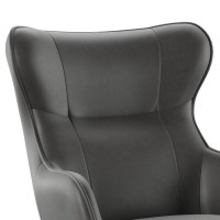 Black Accent Chair with Metal Base And Performance Fabric