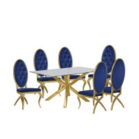 Contemporary 5pc Dining Set Glass Dining Table