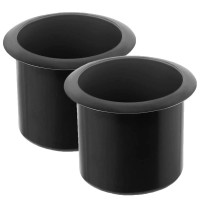 GYBest 2 Pcs Plastic Black Cup Holder, Recliner-Handles Replacement Cup Holder Insert for Sofa Boat Couch Recliner Poker Table (Bottom: 3.54, Top: 4.17, Height: 3.94)