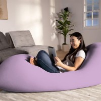 Yogibo Max 6 Foot Giant Bean Bag Chair Bed Lounger For Adults, Kids And Teens With Filling, Extra Large, Oversized, Big, Huge, Plush, Sensory Beanbag Couch Sofa Sack, Washable Cover, Lavender