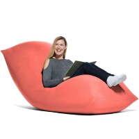 Yogibo Max 6 Foot Giant Bean Bag Chair Bed Lounger For Adults, Kids And Teens With Filling, Extra Large, Oversized, Big, Huge, Plush, Sensory Beanbag Couch Sofa Sack, Washable Cover, Coral