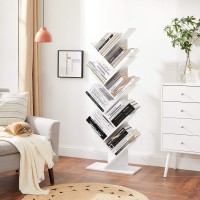 Vasagle Tree Bookshelf, 9-Tier Small Space-Saving Corner Bookcase, Holds Books, Cds, Games, For Bedroom, Living Room, White Ulbc11Wtv1