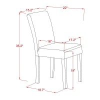 East West Furniture 5Piece Modern Dining Table Set Includes 4 Parson dining chairs with Upholstered Seat and High Back and a Re