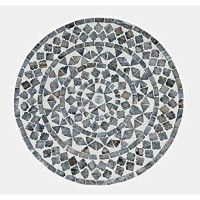 Global Archive Handcrafted Capiz Shell Terrazzo Modern Accent End Table