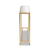 Baxton Studio Alessa Modern and Contemporary Glam Gold Finished Metal and Mirrored Glass Console Table