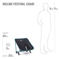 Helinox Incline Festival Chair Adjustable Outdoor Folding Chair For Events, Black