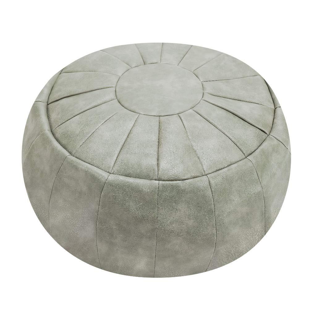 Rotot Decorative Pouf Cover, Ottoman, Bean Bag Chair, Footstool, Foot Rest, Storage Solution Or Wedding Gifts (Unstuffed) (Smoke Gray)