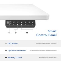 Flexispot En1 Electric Stand Up Desk Workstation 60 X 24 Inch Whole-Piece Desktop Ergonomic Memory Controller Height Adjustable Standing Desk (White Frame + 60