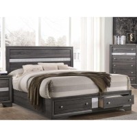 David Plaform Full Bed Wood Grey