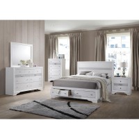 Catherine White Platform Full Bed White