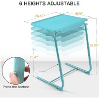 Adjustable Tv Tray Table Tv Dinner Tray On Bed Sofa Comfortable Folding Table With 6 Height 3 Tilt Angle Adjustments Azu