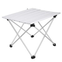 Haofy Portable Camping Table Outdoor Folding Table With Aluminum Table Top And Storage Bag, Small Collapsible Side Table For Picnic, Bbq, Camp, Beach Cooking(Small)