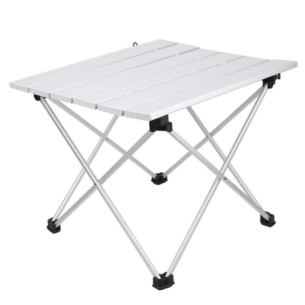 Haofy Portable Camping Table Outdoor Folding Table With Aluminum Table Top And Storage Bag, Small Collapsible Side Table For Picnic, Bbq, Camp, Beach Cooking(Large)