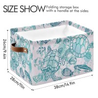 Storage Basket Cube Tropical Ocean Sea Turtle Fish Large Collapsible Toys Storage Box Bin Laundry Organizer For Closet Shelf Nursery Kids Bedroom,15X11X9.5 In,1 Pack