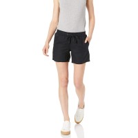 Amazon Essentials Womens Plus Size 5 Inseam Drawstring Linen Blend Short (Available In Plus Size), Black, 6X