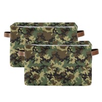 Storage Basket Cube Miltary Camo Camouflage Large Collapsible Toys Storage Box Bin Laundry Organizer For Closet Shelf Nursery Kids Bedroom,15X11X9.5 In,2 Pack