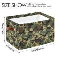 Storage Basket Cube Miltary Camo Camouflage Large Collapsible Toys Storage Box Bin Laundry Organizer For Closet Shelf Nursery Kids Bedroom,15X11X9.5 In,2 Pack