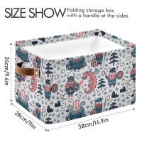 Storage Basket Cube Cute Viking Dragon Large Collapsible Toys Storage Box Bin Laundry Organizer For Closet Shelf Nursery Kids Bedroom,15X11X9.5 In,1 Pack