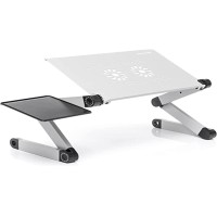 Innovagoodsa Omnible Multi-Position Folding Side Table For Laptop, Folding Portable Table, Side Table, Computer Table With Mouse Tray, 49 X 53 X 26 Cm Aluminium
