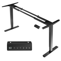 Vivo Electric Stand Up Desk Frame, Diy Workstation, Frame Only, Dual Motor Ergonomic Standing Height Adjustable Base With Memory Controller, Black, Desk-E-200B