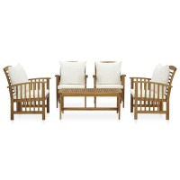 vidaXL 5 Piece Garden Lounge Set with Cushions Solid Acacia Wood 3057978