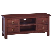 Vidaxl Tv Cabinet Classical Brown 394X118X177 Solid Mahogany Wood
