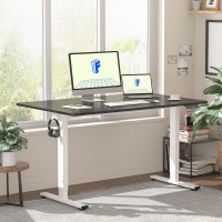 Flexispot En1 One Piece Standing Desk 48 X 30 Inch Desktop Electric Adjustable Height Desk Home Office Computer Laptop Workstat