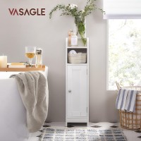 Vasagle Small Bathroom Storage Corner Floor Cabinet With Door And Shelves Bathroom Storage Organizer Narrow Bathroom Toilet Pa