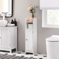 Vasagle Small Bathroom Storage Corner Floor Cabinet With Door And Shelves Bathroom Storage Organizer Narrow Bathroom Toilet Pa