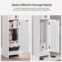 Vasagle Small Bathroom Storage Corner Floor Cabinet With Door And Shelves Bathroom Storage Organizer Narrow Bathroom Toilet Pa