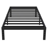 Ominight 14 Inch Twin Xl Bed Frame, Heavy Duty 3500 Lbs Platform Bed Steel Slat Support No Box Spring Needed,Easy Assembly Noise Free-Black Txl