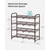 Songmics Shoe Rack 4 Tier Shoe Organizer For Closet Holds Up To 16 Pairs Of Shoes Shoe Rack For Front Door Entrance Metal Sh