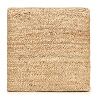 REDEARTH Cylindrical Pouf Ottoman - Braided Pouffe Accent Sitting Round Footrest for Living Room, Bedroom, Nursery, kidsroom, Patio, Gym; 70% Cotton 30% Jute, (14.5x14.5x16; Black Natural)