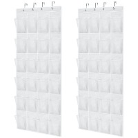 Gorilla Grip Over The Door Shoe Organizer 2 Pack 24 Breathable Mesh Pockets Space Saving Hanging Storage Holder Closet Rack