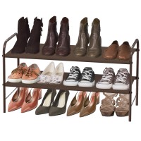 Simple Houseware 2Tier Shoe Rack Storage Organizer Bronze